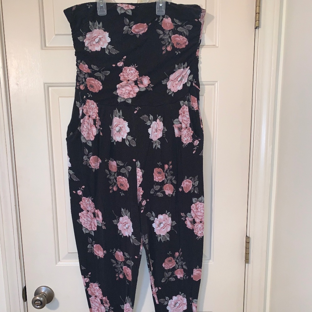 Strapless Floral Romper